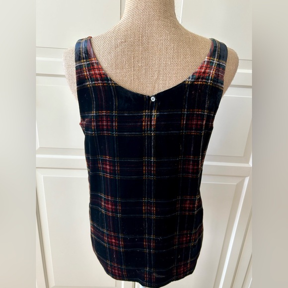 J. Crew Black and Red Plaid Scoop Neck Tank Top - Picture 4 of 6